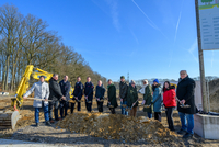 Foto vom ersten Spatenstich Feuerwehrhaus in Albachten.