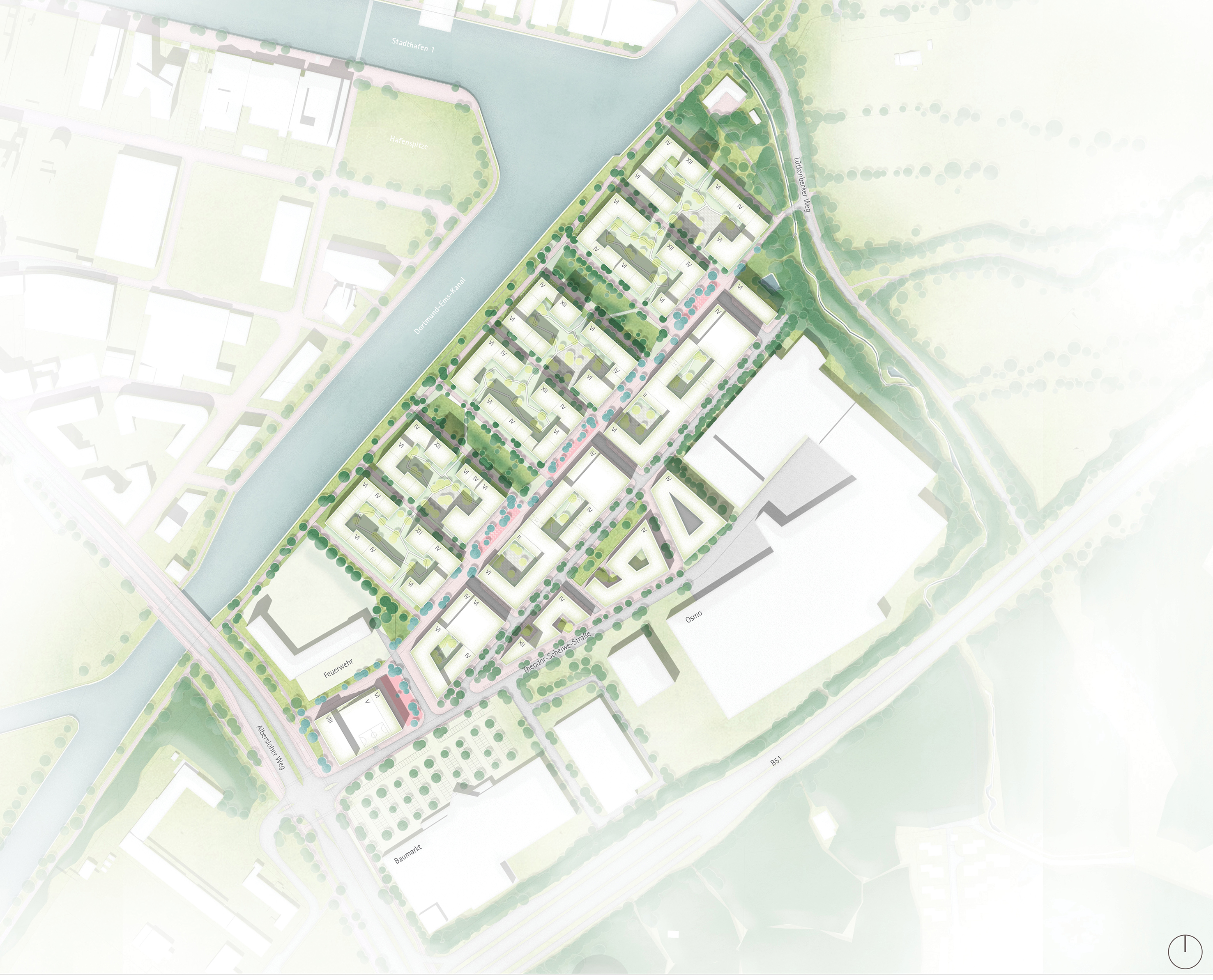 Lageplan des Quartiers an der Theodor-Scheiwe-Straße