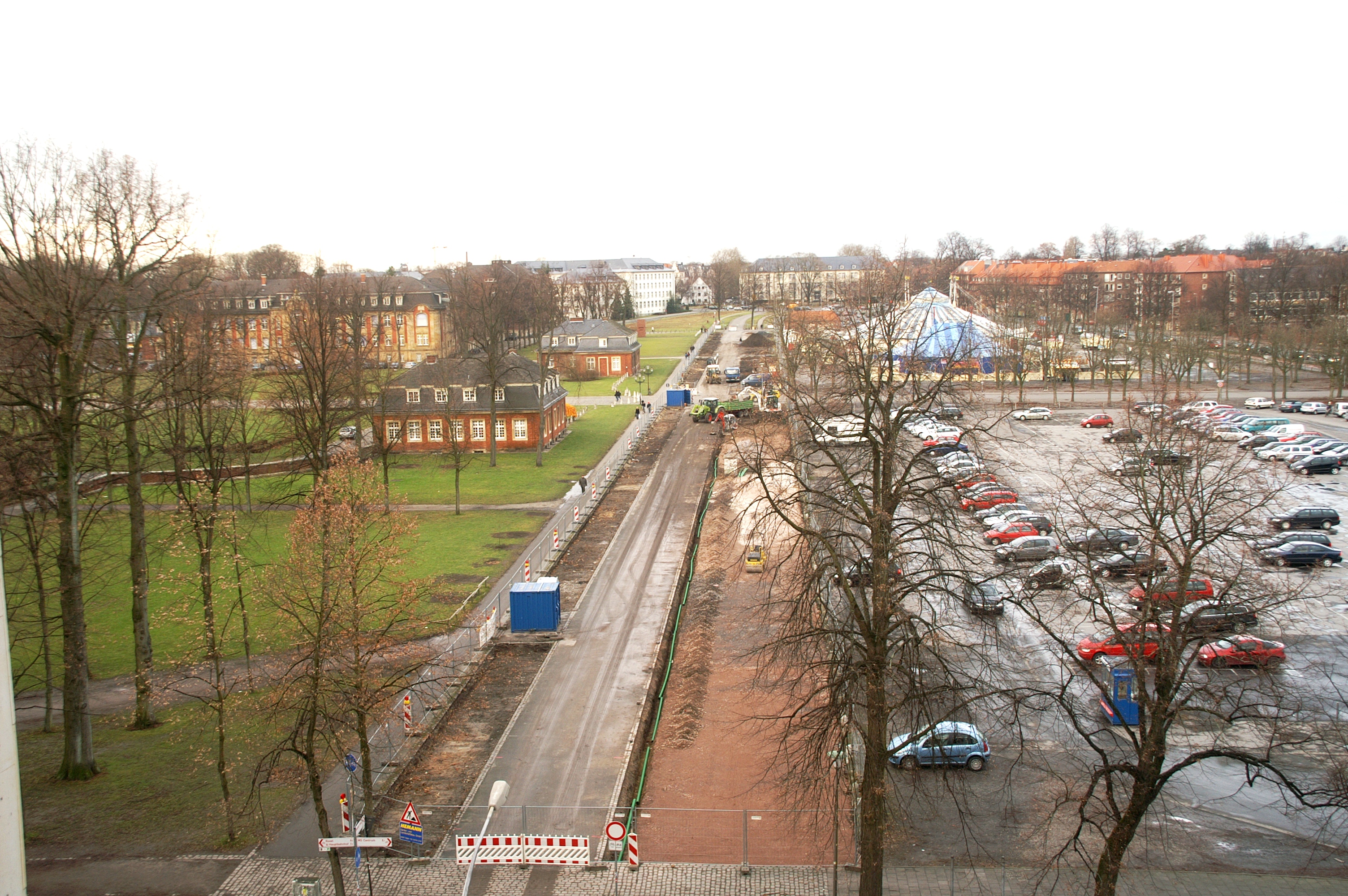 Promenadenabschnitt vor dem Schloß nach Kyrill