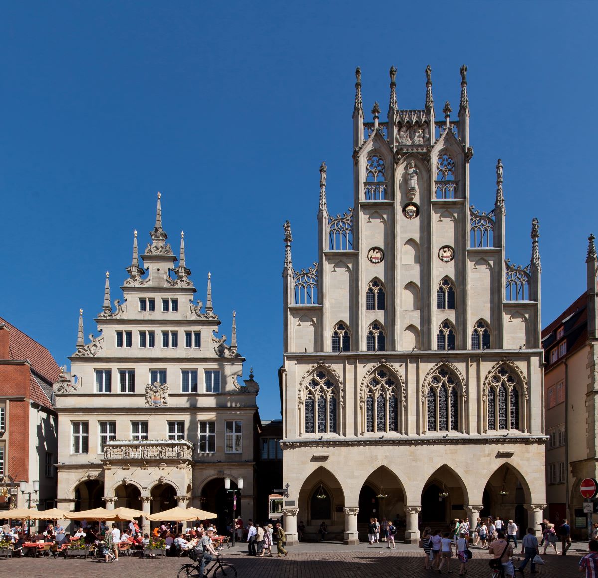 Historisches Rathaus der Stadt Münster mit Stufengiebel