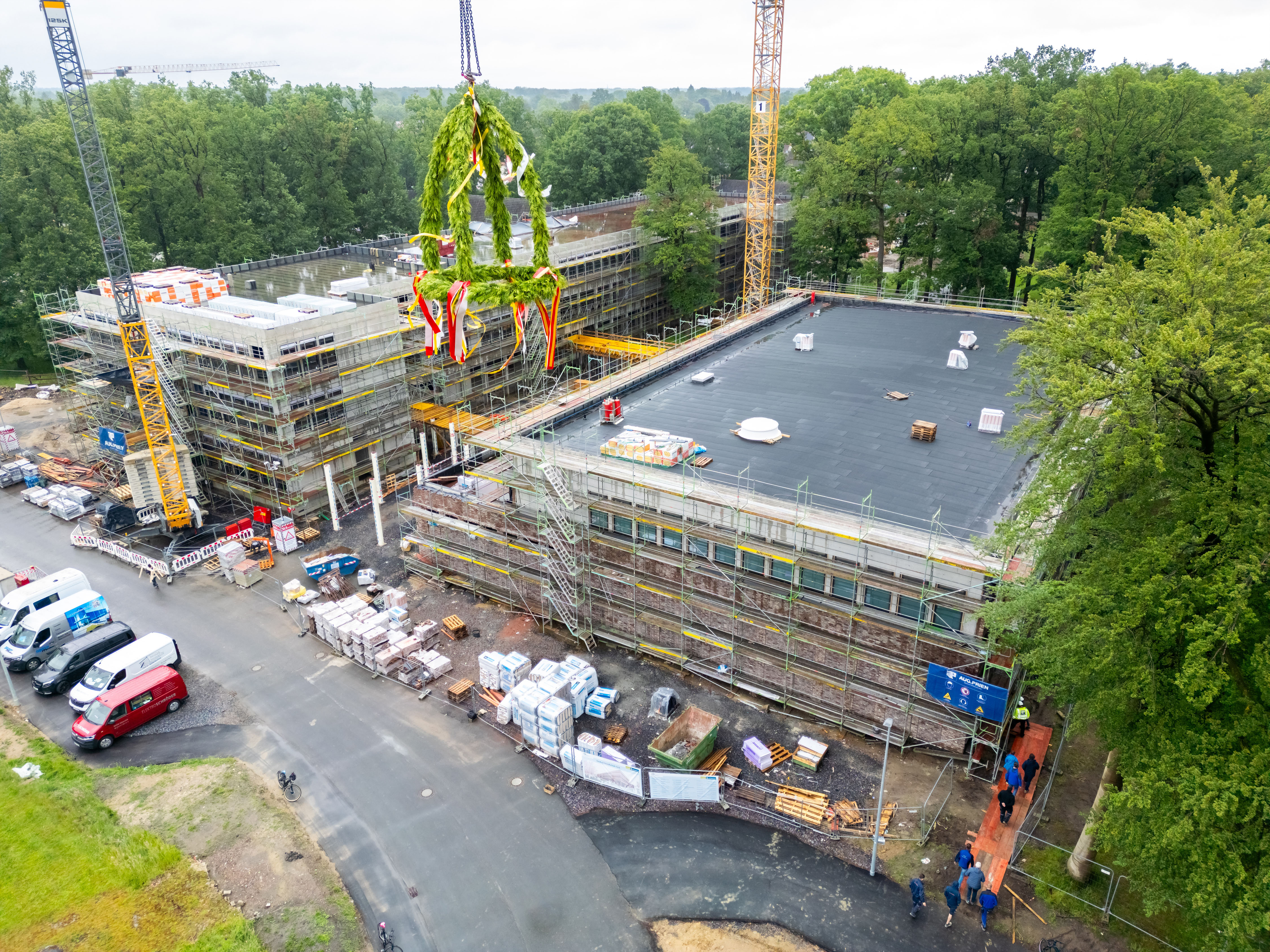 Luftaufnahme des Neubaus der Grundschule York